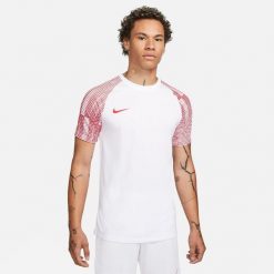 Koszulka sportowa męska Nike Drifit Academy. Białe koszulki sportowe męskie Nike, m, bez wzorów, z materiału, bez kołnierzyka, bez ramiączek, na fitness i siłownię, dri-fit (nike). Za 119.05 zł.