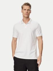 Calvin Klein Jeans Polo Monogram LV04RC276G Biały Slim Fit. Białe koszulki polo męskie Calvin Klein Jeans, m, bez wzorów, z bawełny, bez ramiączek. Za 329.99 zł.