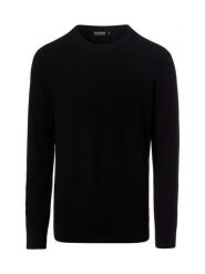 Finshley & Harding sweter z dzianiny Mężczyźni Bawełna czarny, XL. Czarne swetry przez głowę męskie Finshley & Harding, m, bez wzorów, z bawełny, bez kołnierzyka. Za 149.95 zł.