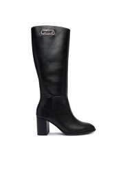 KARL LAGERFELD Kozaki Kinga KL35680 Czarny. Czarne kozaki damskie KARL LAGERFELD, ze skóry, bez obcasa, na słupku. Za 1,319.00 zł.