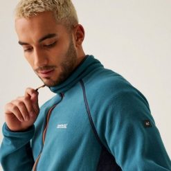 Kurtka trekkingowa męska Regatta Moutdale softshell. Niebieskie kurtki męskie Regatta, m, bez wzorów, z elastanu, sportowe, bez kaptura. W wyprzedaży za 199.00 zł.