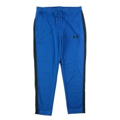 Spodnie dresowe męskie Under Armour dopasowane. Niebieskie spodnie sportowe męskie Under Armour, l, bez wzorów, z dresówki, do biegania. Za 106.46 zł.