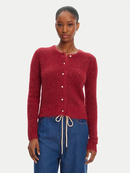 Munthe Kardigan Povilla 252160025272 Bordowy Regular Fit. Czerwone kardigany damskie Munthe, bez wzorów, z wełny, bez kołnierzyka, bez ramiączek, bez kaptura. Za 899.99 zł.