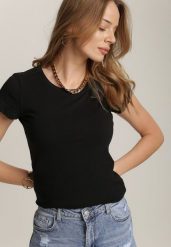 Czarny T-shirt Ariema. Czarne bluzki damskie Renee, l, bez wzorów, z dzianiny, bez kołnierzyka. Za 24.99 zł.