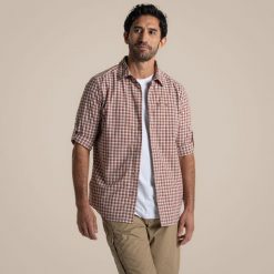 Koszula z długim rękawem Craghoppers NosiLife Nuoro Check. Czerwone koszule męskie Craghoppers, m, bez wzorów, casualowe, bez kołnierzyka, bez ramiączek. Za 399.65 zł.