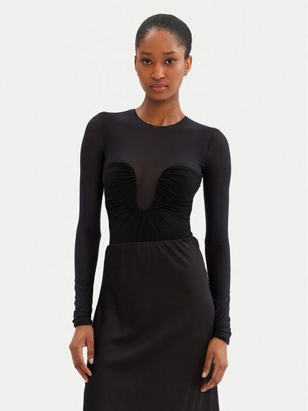 PINKO Body Beccaccia 104998 A2GS Czarny Slim Fit. Czarne bluzki damskie Pinko, xl, bez wzorów, z syntetyku, bez kołnierzyka, bez ramiączek. Za 499.99 zł.