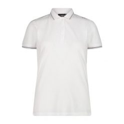 Damska koszulka polo CMP. Białe koszulki sportowe damskie CMP, bez wzorów, bez kołnierzyka, bez ramiączek. Za 179.00 zł.
