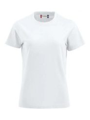 Clique Premium-T Women – Damska koszulka z okrągłym dekoltem, bawełniana. Białe t-shirty damskie CLIQUE, m, bez wzorów, z bawełny, bez kołnierzyka. Za 112.86 zł.