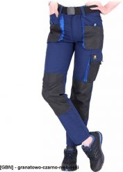 OX-FIO-T - Spodnie ochronne do pasa FIO, damskie - granatowo-czarno-niebieski 44. Brązowe spodnie materiałowe damskie Reis, bez wzorów. Za 98.95 zł.