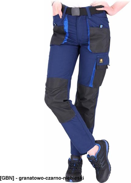 OX-FIO-T - Spodnie ochronne do pasa FIO, damskie - granatowo-czarno-niebieski 44. Brązowe spodnie materiałowe damskie Reis, bez wzorów. Za 98.95 zł.