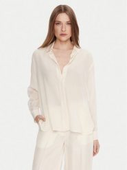 Marella Koszula Rocker 2523116032 Écru Regular Fit. Bluzki damskie Marella, bez wzorów, z jedwabiu, bez kołnierzyka, bez ramiączek. Za 1,019.00 zł.