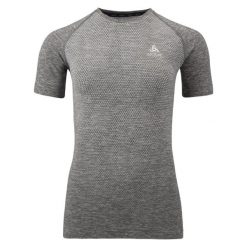 Koszulka tech. damska Odlo T-shirt crew neck s/s ESSENTIAL SEAMLESS. Szare t-shirty damskie Odlo, l, bez wzorów, sportowe, bez kołnierzyka. Za 191.45 zł.