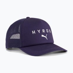 Czapka z daszkiem PUMA Hyrox Trucker. Fioletowe czapki i kapelusze męskie Puma, na lato, bez wzorów, z bawełny. Za 88.99 zł.