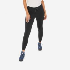 Legginsy turystyczne damskie Quechua NH100. Niebieskie legginsy damskie QUECHUA, xl, bez wzorów, z elastanu, z podwyższonym stanem, trekkingowe. Za 99.99 zł.