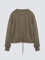 Bluza damska z wiskozy khaki Lunara 303. Zielone bluzy damskie Big Star, l, bez wzorów, z dresówki, bez kaptura. Za 199.99 zł.