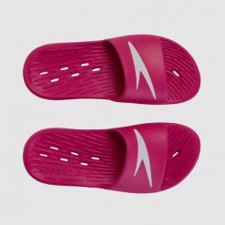 Klapki basenowe damskie Speedo Slide. Białe klapki damskie Speedo, bez wzorów, z materiału, sportowe, bez obcasa. Za 62.99 zł.