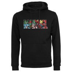 Hoodie Urban Classics marvel logo character. Czarne bluzy męskie Urban Classics, m, bez wzorów, z kapturem. Za 244.50 zł.