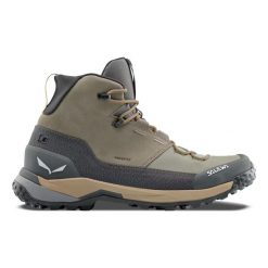 Buty trekkingowe Salewa Puez Leather Mid PTX. Brązowe trekkingi męskie Salewa, trekkingowe. Za 883.20 zł.