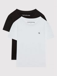 Calvin Klein Jeans Komplet 2 t-shirtów Monogram IB0IB01093 Biały Regular Fit. Białe t-shirty dla chłopców Calvin Klein Jeans, bez wzorów, z bawełny, bez ramiączek. Za 109.99 zł.