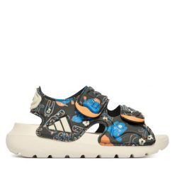 Sandały adidas. Szare sandały chłopięce Adidas, bez zapięcia. Za 119.99 zł.