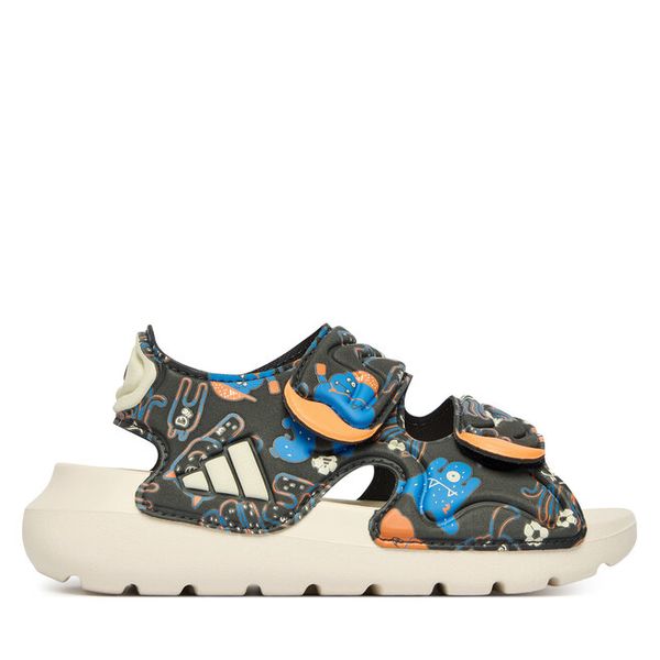 Sandały adidas. Szare sandały chłopięce Adidas, bez zapięcia. Za 119.99 zł.