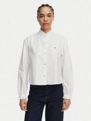 Tommy Hilfiger Koszula Oxford WW0WW48914 Biały Boxy Fit. Białe bluzki damskie Tommy Hilfiger, bez wzorów, z bawełny, bez kołnierzyka, bez ramiączek. Za 529.99 zł.