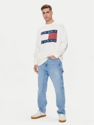 Tommy Jeans Bluza Big Flag DM0DM19222 Biały Relaxed Fit. Białe bluzy męskie Tommy Jeans, l, bez wzorów, z bawełny, bez kaptura. Za 229.99 zł.
