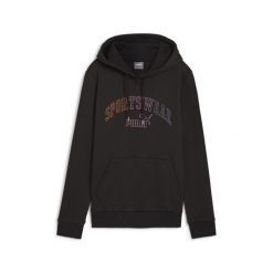 Damska bluza z kapturem ESS+ LOGO LAB PUMA Black. Czarne bluzy sportowe damskie Puma, m, bez wzorów, z kapturem, na fitness i siłownię. Za 275.12 zł.