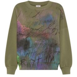 Bluza Deha Graphic Comfy Sweatshirt Damskie. Zielone bluzy sportowe damskie Deha, l, bez wzorów, z bawełny, bez kaptura. Za 450.99 zł.