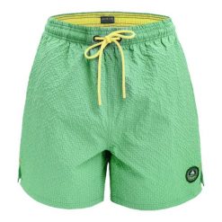 Luźne Spodenki Kąpielowe (Plażowe) - PAKO JEANS - Zielone. Zielone kąpielówki męskie Pako Jeans, l, bez wzorów, z jeansu, żeglarskie. Za 107.00 zł.