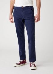 WRANGLER SPODNIE MĘSKIE CASEY CHINO LAKEPORT BLUE W1C050B08 112324479. Niebieskie eleganckie spodnie męskie Wrangler, l, bez wzorów, z bawełny. W wyprzedaży za 104.99 zł.