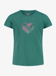 Koszulka dziewczęca CMP Rave G T-Shirt. Zielone t-shirty i topy dla dziewczynek CMP, bez wzorów, z materiału, bez ramiączek. Za 47.29 zł.
