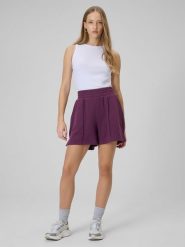 4F Spodenki dresowe damskie - burgundowe XS. Czerwone szorty damskie 4f, na lato, l, bez wzorów, z bawełny, z podwyższonym stanem. Za 99.99 zł.