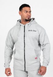 Utah Bluza z kapturem zapinana na suwak ight Szary Melange. Szare bluzy męskie GORILLA WEAR, l, bez wzorów, z bawełny, z kapturem, na fitness i siłownię. Za 255.00 zł.