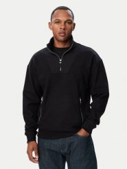 HUGO Bluza Derenzip Half Zip 50568234 Czarny Regular Fit. Czarne bluzy męskie Hugo, l, bez wzorów, bez kaptura. Za 629.99 zł.