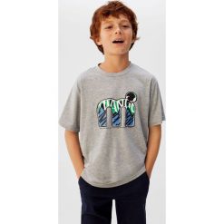 Mango Kids - T-shirt dziecięcy Leiden 110-164 cm. Szare t-shirty dla chłopców Mango Kids, bez wzorów, z bawełny, bez ramiączek. W wyprzedaży za 29.90 zł.