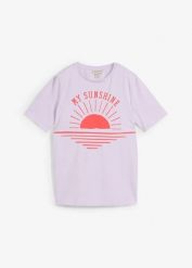 T-shirt 2 w 1 na okres ciązy i do karmienia z bawełny organicznej. Fioletowe t-shirty damskie bonprix, bez wzorów, z bawełny, bez kołnierzyka. Za 72.99 zł.
