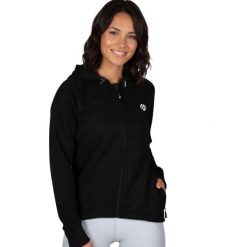 Bluza treningowa damska Morotai Comfy. Czarne bluzy damskie MOROTAI, m, bez wzorów, z bawełny, z kapturem. Za 162.00 zł.