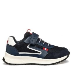 Sneakersy Geox. Niebieskie trampki i tenisówki chłopięce Geox, bez wzorów, bez zapięcia. Za 169.99 zł.
