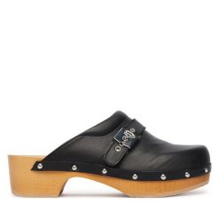 Klapki Scholl. Czarne klapki damskie Scholl, bez wzorów, bez obcasa. Za 759.99 zł.