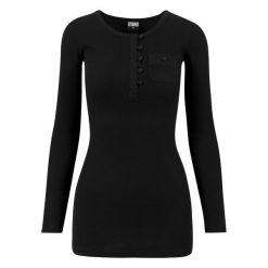 T-shirt Damski Prążkowana Kieszenie Długa Z Podwiniętym Rękawem. Czarne koszulki sportowe damskie Urban Classics, xs, bez wzorów, prążkowane, sportowe, bez kołnierzyka. Za 104.99 zł.