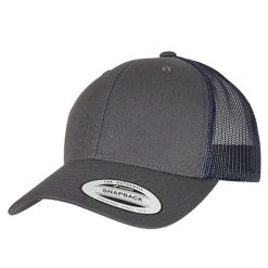 Dwukolorowa Czapka Trucker Retro. Brązowe czapki i kapelusze damskie FLEXFIT, bez wzorów, retro. Za 53.99 zł.