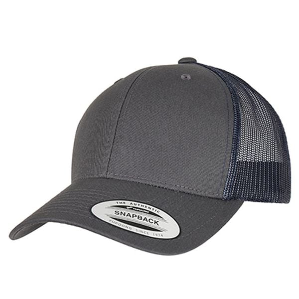 Dwukolorowa Czapka Trucker Retro. Brązowe czapki i kapelusze damskie FLEXFIT, bez wzorów, retro. Za 53.99 zł.