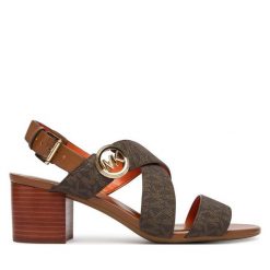 Sandały MICHAEL Michael Kors. Brązowe sandały damskie MICHAEL Michael Kors, bez wzorów, bez obcasa, na słupku, bez zapięcia. Za 739.99 zł.
