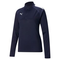 Damski top treningowy 1/4 zip Puma Team Liga. Białe bluzy sportowe damskie Puma, xl, bez wzorów, bez kaptura, na fitness i siłownię. Za 253.00 zł.