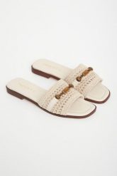 Klapki damskie TWINSET. Klapki damskie Twinset Milano, bez wzorów, bez obcasa. Za 979.00 zł.