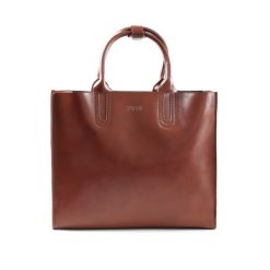 Torebka typu TOTE FL31 BELVIANA brązowa. Brązowe torebki do ręki damskie Solier, bez wzorów, ze skóry, bez dodatków. Za 279.99 zł.
