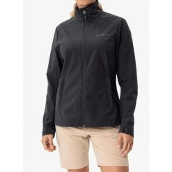 Kurtka softshell damska Vaude Hurricane Jacket IV. Czarne kurtki sportowe damskie Vaude, bez wzorów, z softshellu, bez kaptura, trekkingowe. Za 319.99 zł.