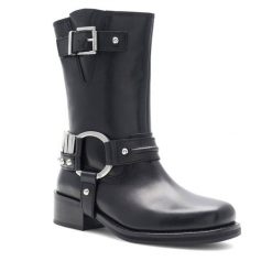 Botki Badura. Czarne botki damskie Badura, bez obcasa, na słupku, bez zapięcia. Za 349.99 zł.