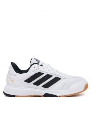 Adidas Buty halowe Ligra 8 JI1505 Biały. Białe buty sportowe męskie Adidas, z materiału, bez zapięcia. Za 269.99 zł.